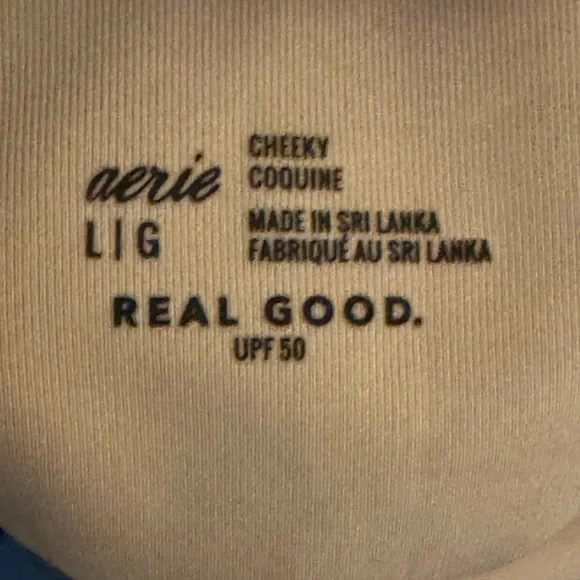 AA-574 Aerie‎ NWOT Cheeky Metallic Gold Summer Swim Bottoms Size L - Picture 10 of 11